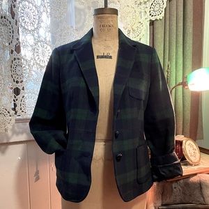 Talbots Blue & Green Plaid Blazer